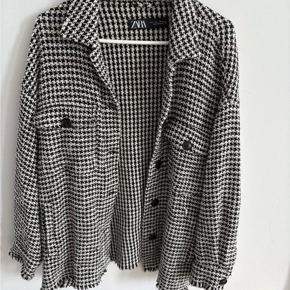Zara Houndstooth Oversized Shacket - Picture 2 of 6